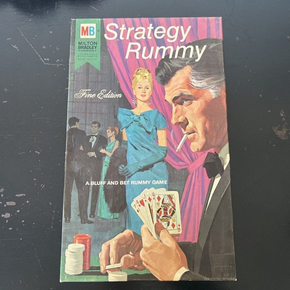 Milton Bradley Strategy Rummy Fine Edition 5649 Complete Game 1968 Vintage